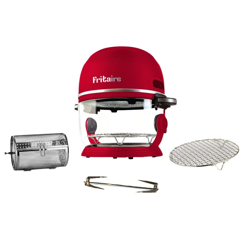 Fritaire Airfryer Röd med 4,8 L glasskål