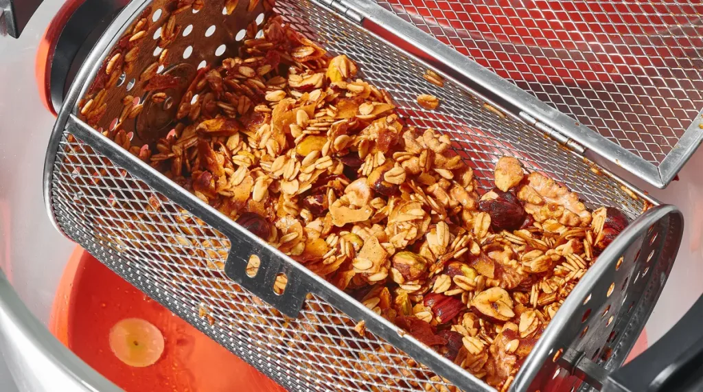 Pommes i den roterande korgen